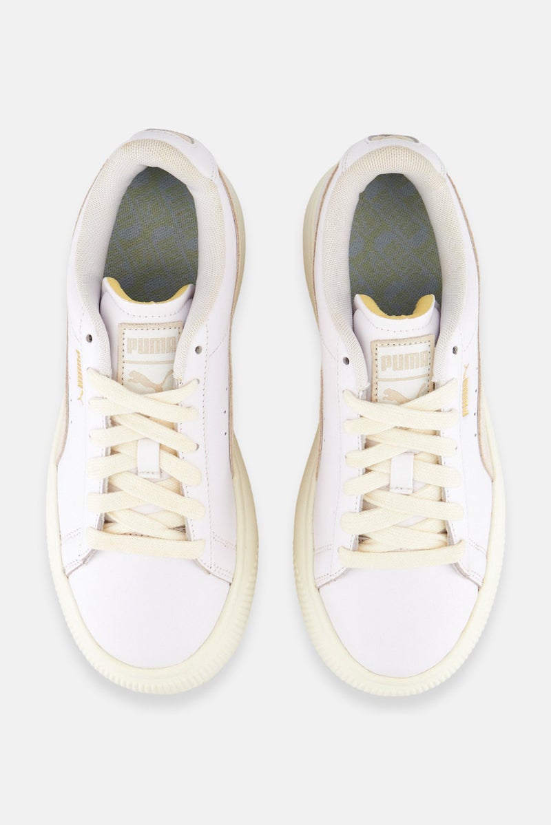 PUMA أحذية خارجية للنساء من جلد السويد مايو مزودة بأربطة، بيضاء - Image 4